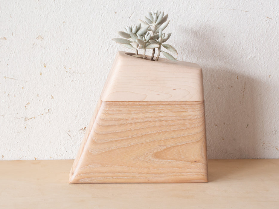Medium Planturn™ Cremation Urn in Ash & Maple - Boyce Studio | Cremation Urn for ashes | Cremation Urns | Cremation Urn for Adult
