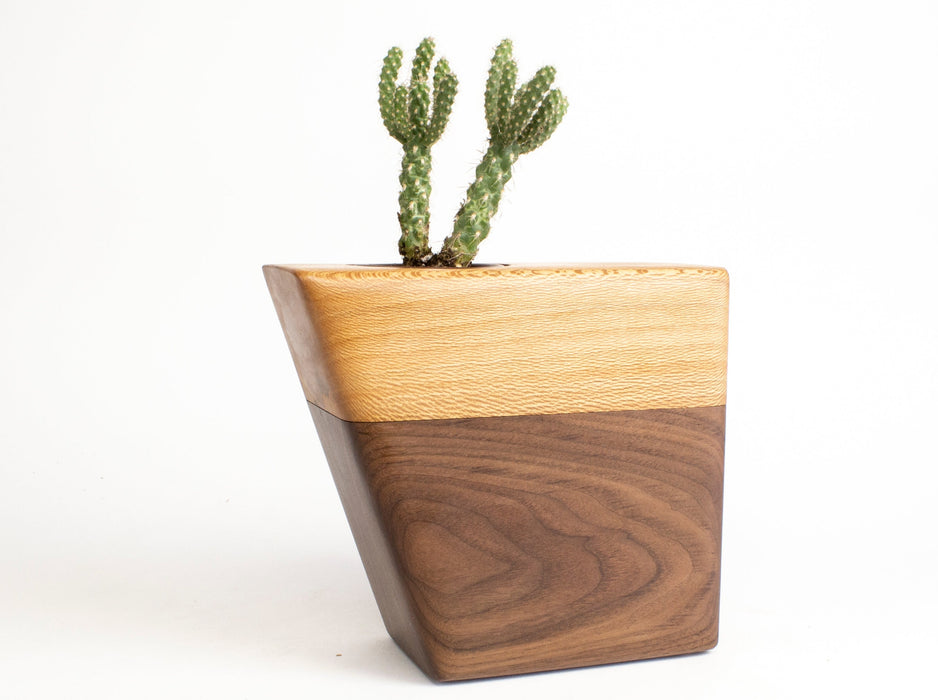 Small Planturn™ in Walnut & Sycamore - Boyce Studio | Cremation Urn for ashes | Cremation Urns | Cremation Urn for Adult