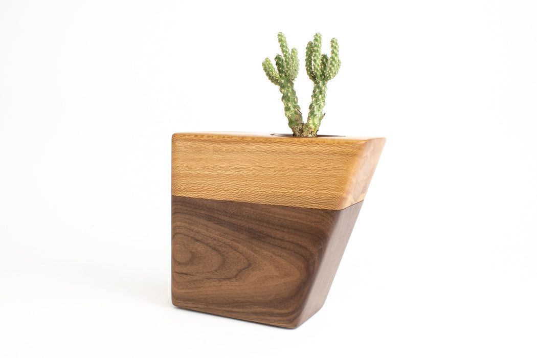 Small Planturn™  in Walnut & Sycamore - Boyce Studio | Cremation Urn for ashes | Cremation Urns | Cremation Urn for Adult